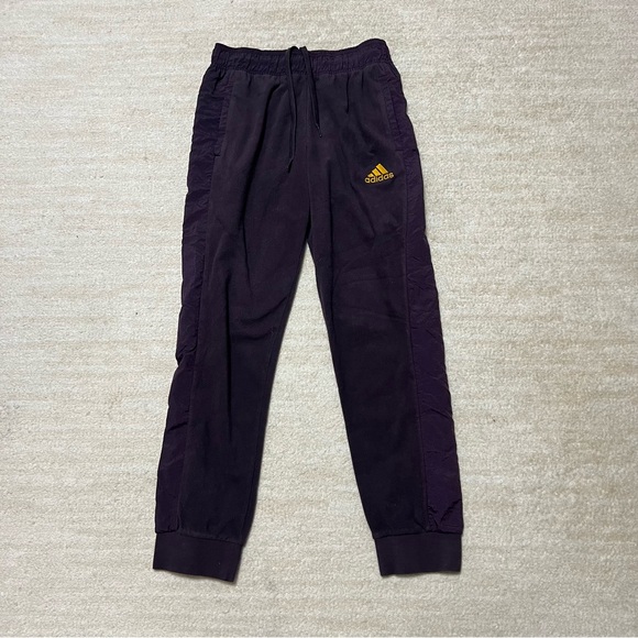 Adidas Mens Winterized Track/ Sweatpants Size M Noble Purple (Gold Logo) - Picture 1 of 7